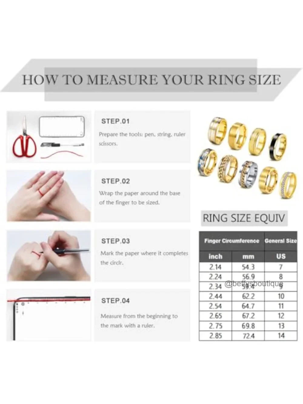 9 Piece Stainless Steel Spinner Ring Set for Anxiety Relief Wedding Band for